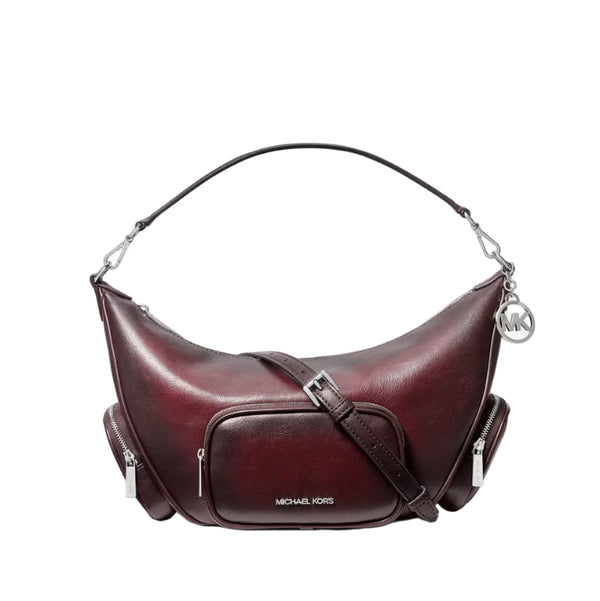 Cartera Michael Kors Merritt mediano pulido granate (Reserva por Whatsapp)