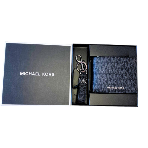 Set billetera y llavero Michael Kors hombre black