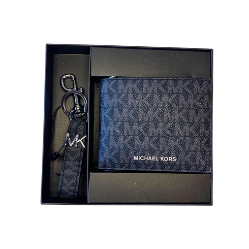 Set billetera y llavero Michael Kors hombre black