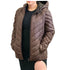 Chaqueta Michael Kors mujer café monograma /negro, Chevron Logo Print Quilted Nylon Reversible Jacket