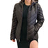 Chaqueta Michael Kors mujer café monograma /negro, Chevron Logo Print Quilted Nylon Reversible Jacket