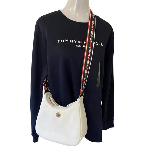 Crossbody Tommy Hilfiger blanco mediano
