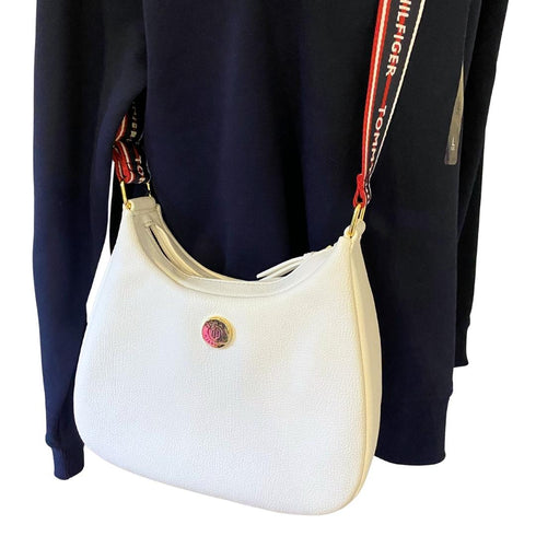 Crossbody Tommy Hilfiger blanco mediano