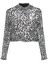 Crop top DKNY lentejuelas Fiesta Silver manga larga