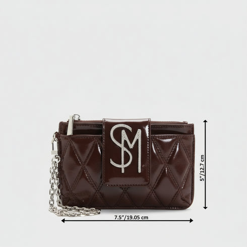 Billeteta y cartera de mano Steve Madden modelo Chev2 Wallet Cafe