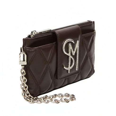 Billeteta y cartera de mano Steve Madden modelo Chev2 Wallet Cafe