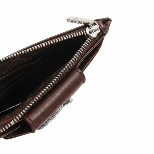 Billeteta y cartera de mano Steve Madden modelo Chev2 Wallet Cafe