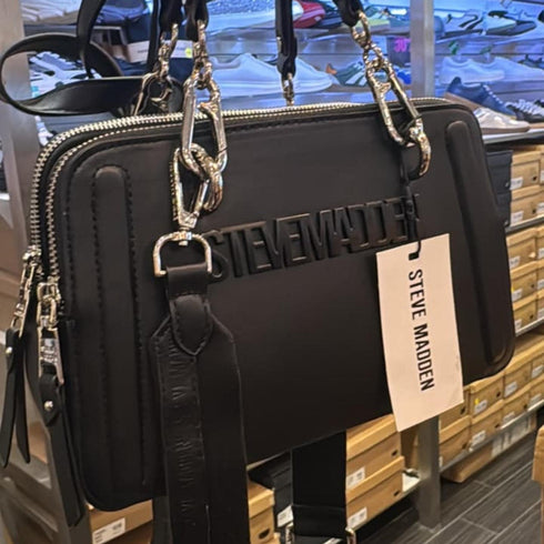 Crossbody Steve Madden Bserra negro largo doble strap