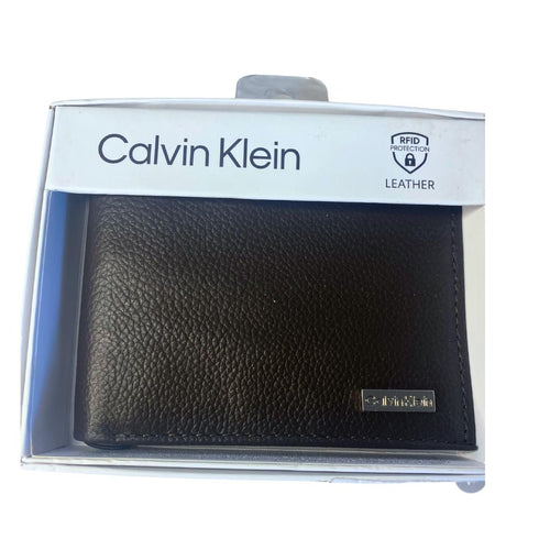 Billetera hombre Calvin Klein cuero cafe RFID