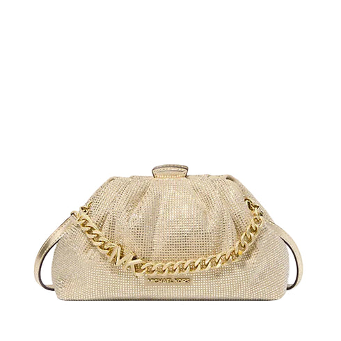 Cartera Michael Kors Nola bolso de fiesta dorado con cristales edición limitada