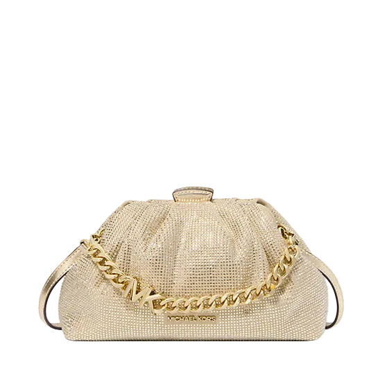 Cartera Michael Kors Nola bolso de fiesta dorado con cristales edición limitada