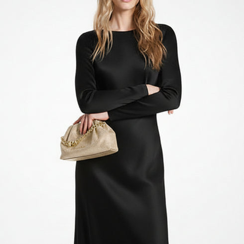 Cartera Michael Kors Nola bolso de fiesta dorado con cristales edición limitada