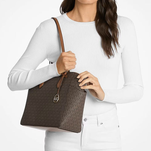 Tote Michael Kors Marilyn café logo mediano