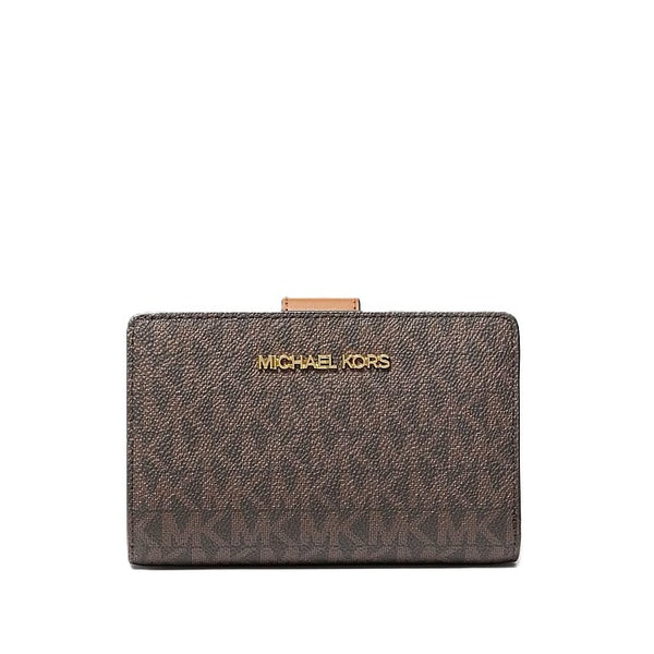 Billetera Michael Kors Jet Set Medium Printed Signature Logo cafè