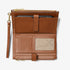 Billetera Michael Kors Jet Set grande para celular con correa camel