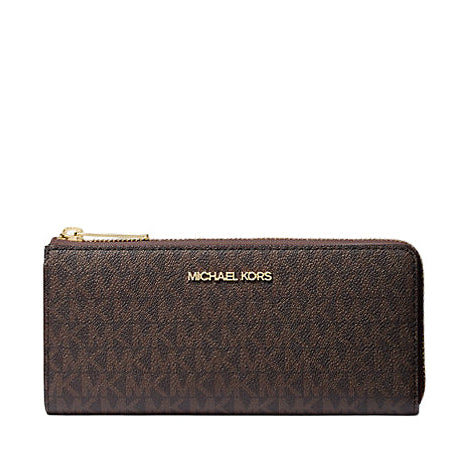 Billetera Michael Kors Jet set Travel grande monograma medio cierre