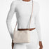 Crossbody Michael Kors Trisha 3 secciones vainilla rosa