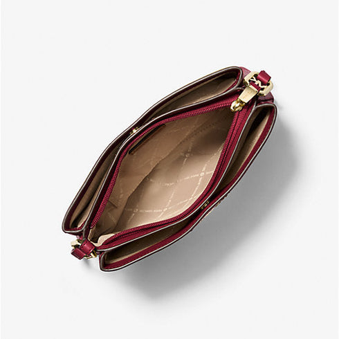 Crossbody Michael Kors Trisha 3 secciones rojo cereza