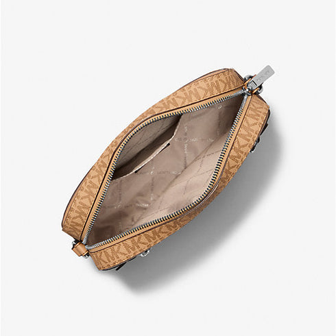 Crossbody Michael Kors Jet Set chain logo café maní