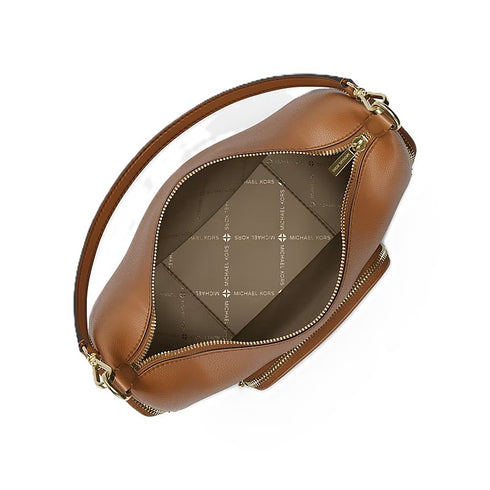 Cartera Michael Kors de hombro Merritt mediano de piel granulada Camel