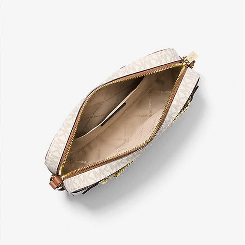 Crossbody Michael Kors Jet Set chain Vainilla monograma