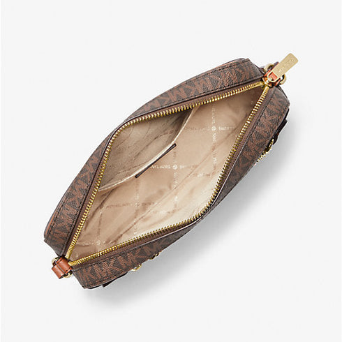 Crossbody Michael Kors Jet Set chain Brown monograma