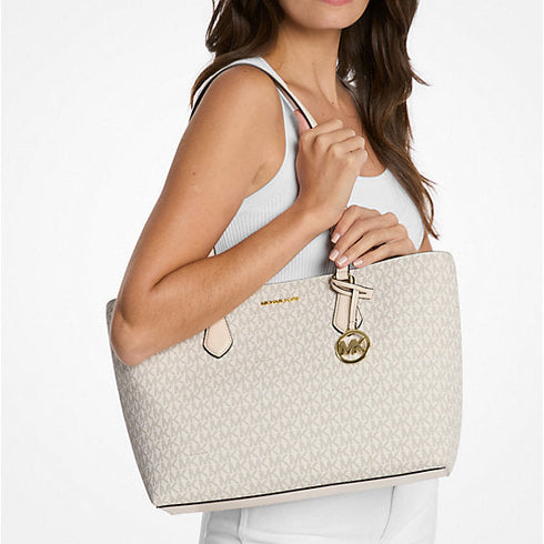 Tote Michael Kors Sheila Large Signature Logo vainilla
