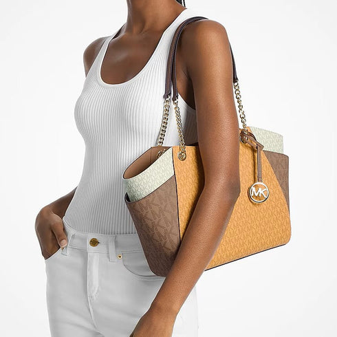 Tote Michael Kors medium Jet Set new chain bloques logotipo