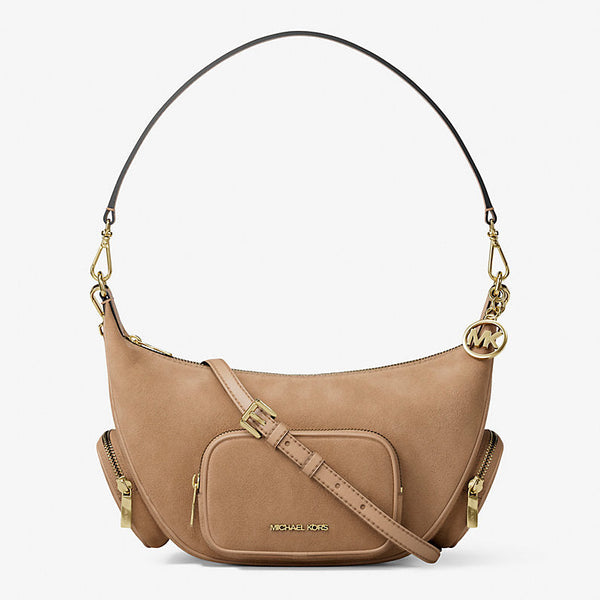 Cartera Michael Kors Merritt mediano convertible de gamuza (reserva por whatsapp)