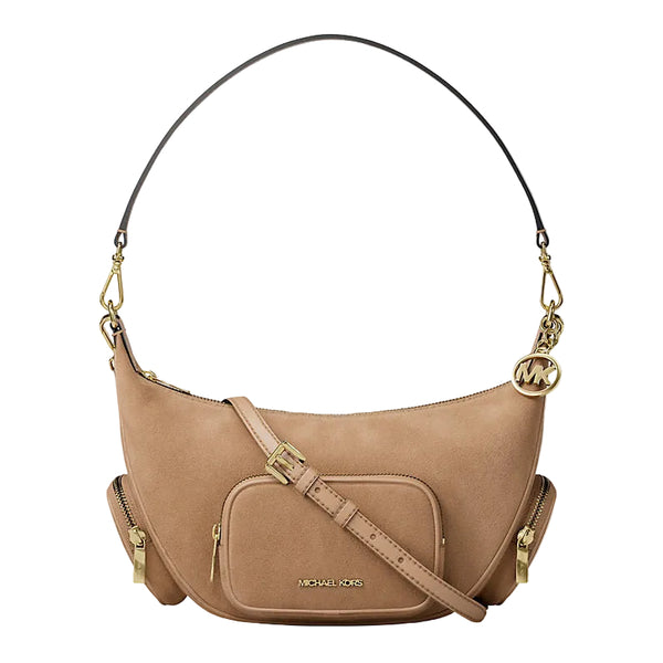 Cartera Michael Kors Merritt mediano convertible de gamuza Beige