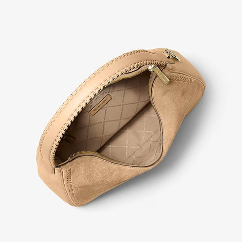 Cartera Michael Kors Nayla Medium Suede Hobo Camel