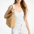 Cartera Michael Kors Nayla Medium Suede Hobo Camel