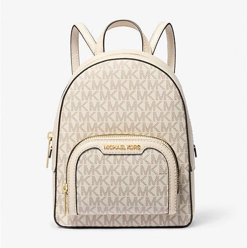 PREVENTA: Mochila Michael Kors Jaycee mini convertible Vainilla monograma