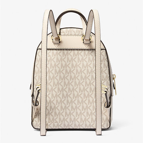PREVENTA: Mochila Michael Kors Jaycee mini convertible Vainilla monograma