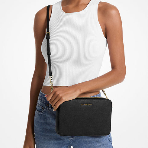 Crossbody Michael Kors Jet Set clásico negro gold