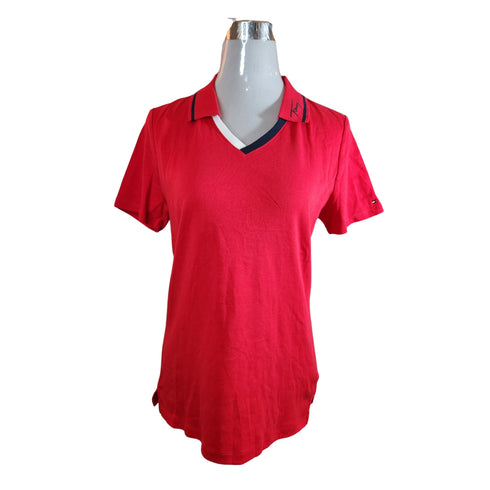 Polera mujer Tommy Hilfiger cuello piqué (polo) Roja