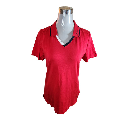 Polera mujer Tommy Hilfiger cuello piqué (polo) Roja