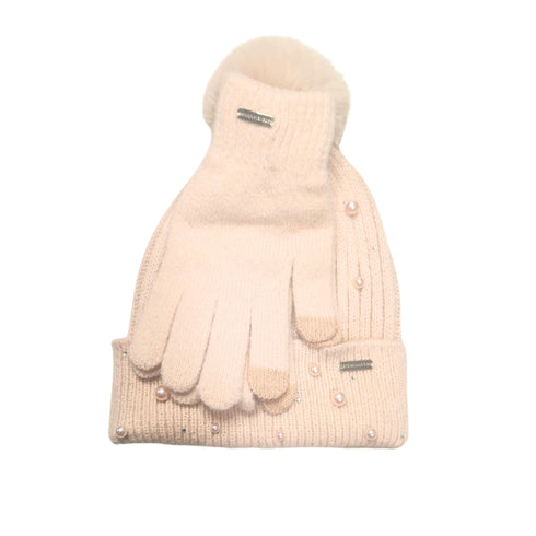 Set Gorro y guantes Steve Madden Nude
