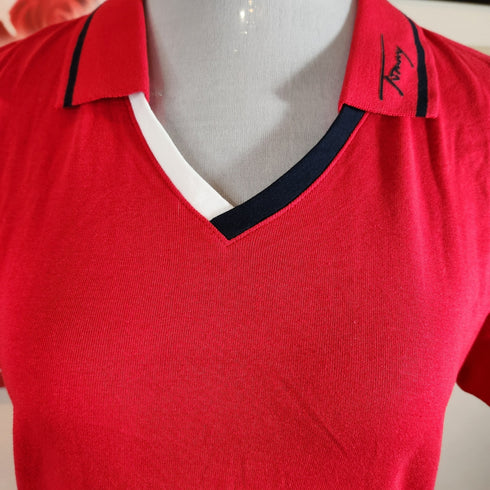 Polera mujer Tommy Hilfiger cuello piqué (polo) Roja