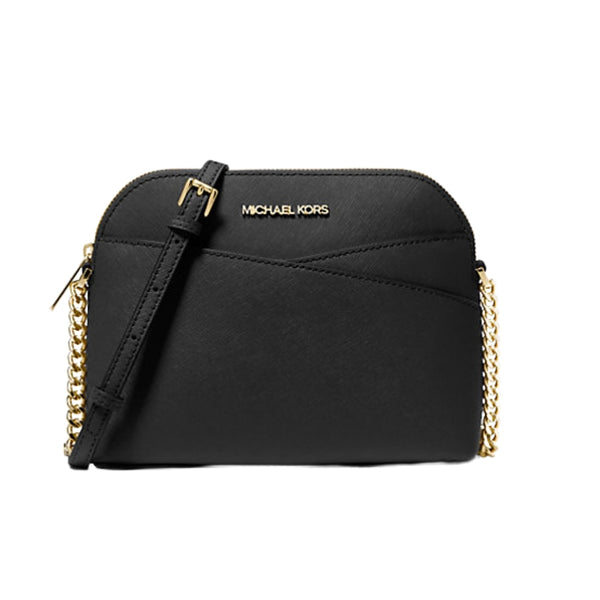 Jet Set Travel Medium Logo Dome Crossbody Bag Black