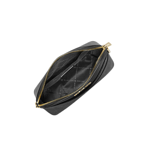 Jet Set Travel Medium Logo Dome Crossbody Bag Black