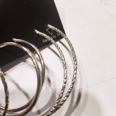 Set argollas GUESS, 3 pares plateados