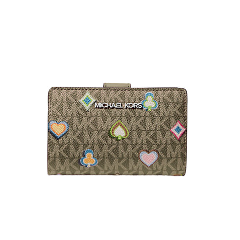 Billetera Michael Kors Jet Set Medium Printed Signature Logo Oliva