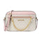 Crossbody Michael Kors Jet Set chain Rosado y vainilla monograma
