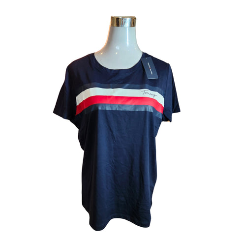 Polera mujer Tommy Hilfiger azul logo