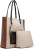 Tote Steve Madden Kimmy Tan con accesorios trio color