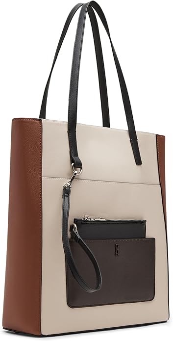 Tote Steve Madden Kimmy Tan con accesorios trio color