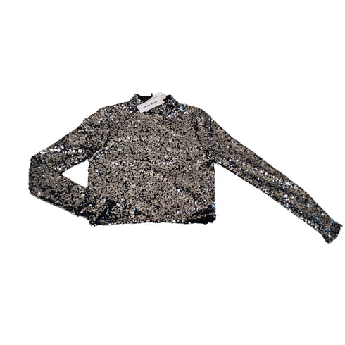 Crop top DKNY lentejuelas Fiesta Black manga larga