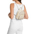 PREVENTA: Mochila Michael Kors Jaycee mini convertible Vainilla monograma