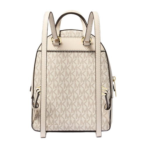 PREVENTA: Mochila Michael Kors Jaycee mini convertible Vainilla monograma